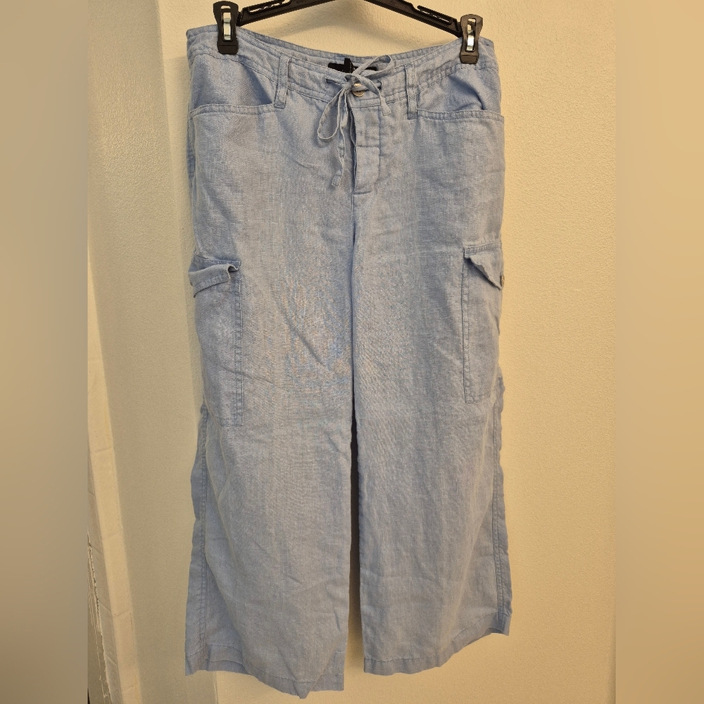 Vintage Express Women's Small Sky Blue Linen Pants
